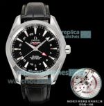 OVS Factory 1:1 Clone Omega Seamaster Aqua Terra Chronometer GMT Black Face Watch 